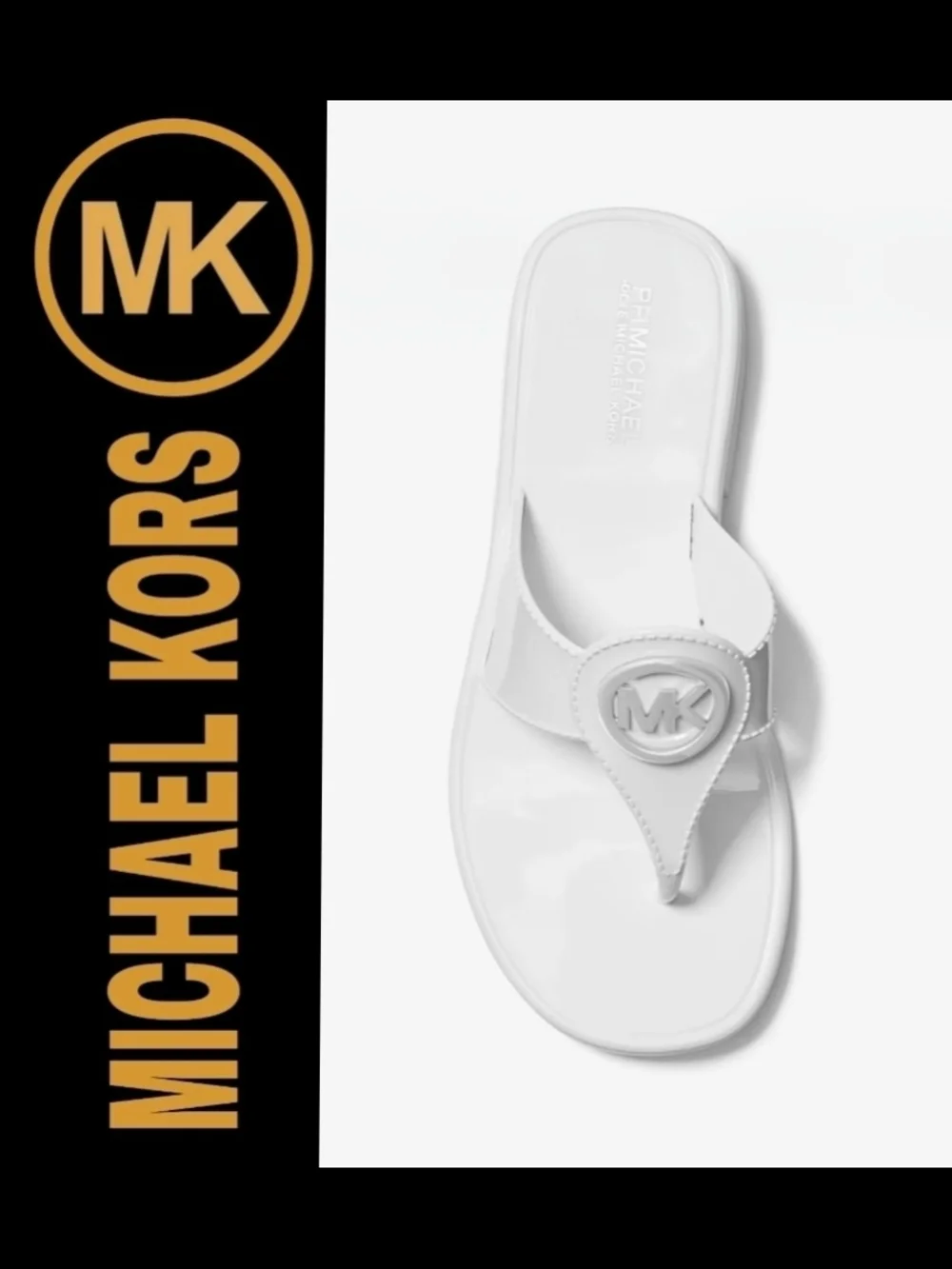 Michael Kors White Logo Thong Sandals – New in Gift Box